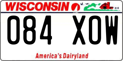 WI license plate 084XOW
