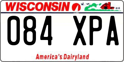 WI license plate 084XPA