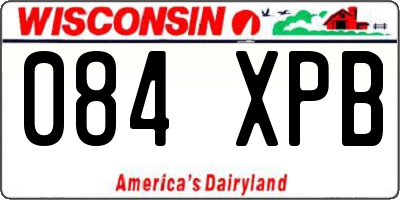 WI license plate 084XPB