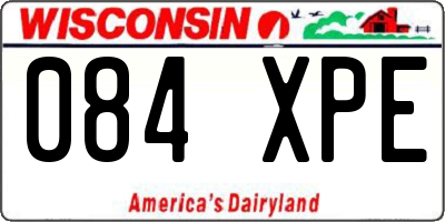 WI license plate 084XPE