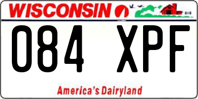 WI license plate 084XPF