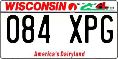 WI license plate 084XPG