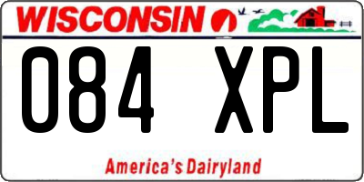 WI license plate 084XPL