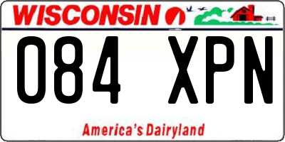 WI license plate 084XPN