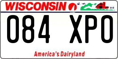WI license plate 084XPO