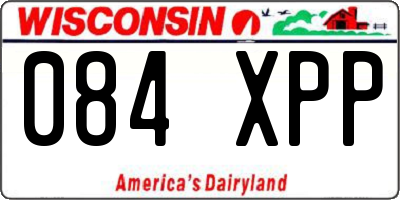 WI license plate 084XPP