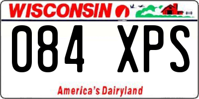 WI license plate 084XPS