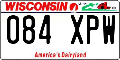WI license plate 084XPW
