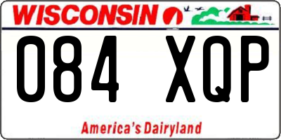 WI license plate 084XQP