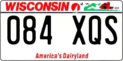WI license plate 084XQS