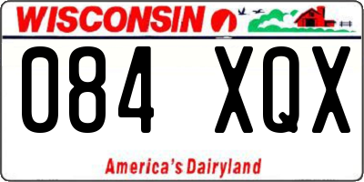 WI license plate 084XQX