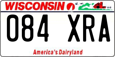 WI license plate 084XRA