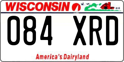 WI license plate 084XRD