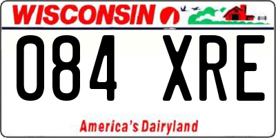 WI license plate 084XRE
