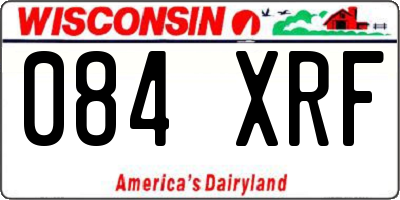WI license plate 084XRF