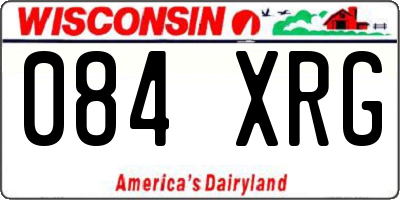 WI license plate 084XRG