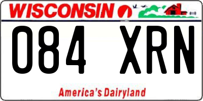WI license plate 084XRN