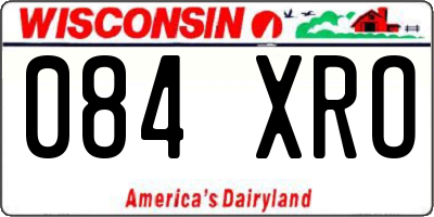 WI license plate 084XRO