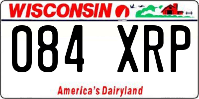 WI license plate 084XRP
