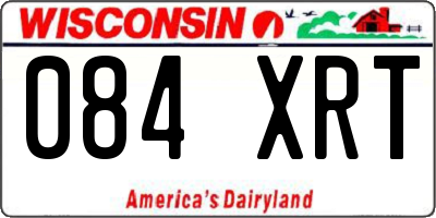 WI license plate 084XRT