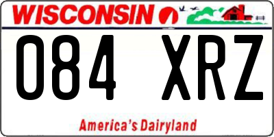 WI license plate 084XRZ