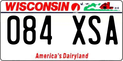 WI license plate 084XSA