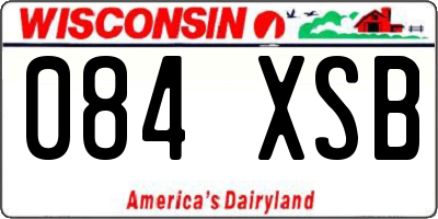 WI license plate 084XSB