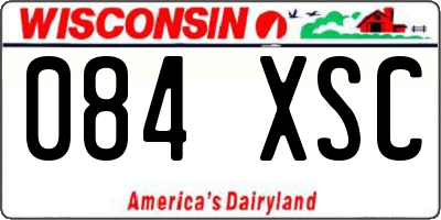 WI license plate 084XSC