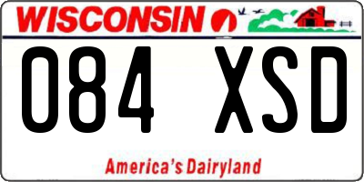 WI license plate 084XSD