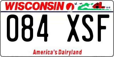 WI license plate 084XSF