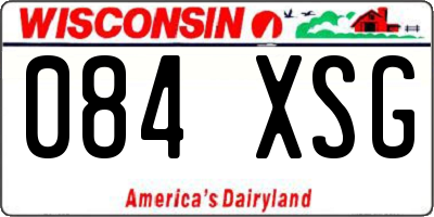 WI license plate 084XSG