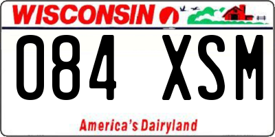 WI license plate 084XSM