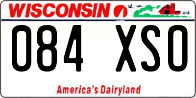 WI license plate 084XSO
