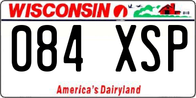 WI license plate 084XSP