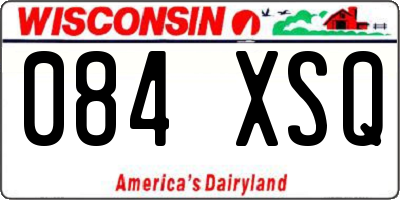 WI license plate 084XSQ