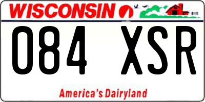 WI license plate 084XSR