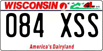 WI license plate 084XSS