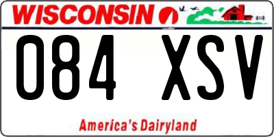 WI license plate 084XSV