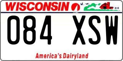 WI license plate 084XSW