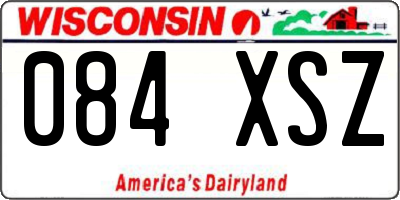 WI license plate 084XSZ