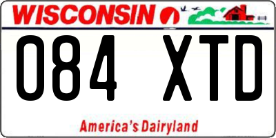 WI license plate 084XTD
