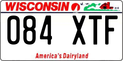 WI license plate 084XTF