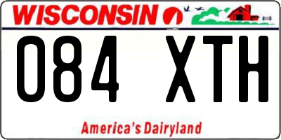 WI license plate 084XTH