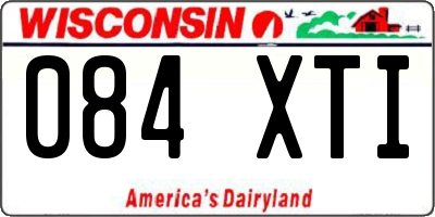 WI license plate 084XTI