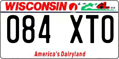 WI license plate 084XTO