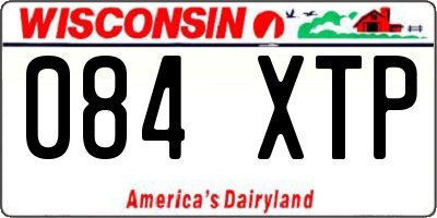 WI license plate 084XTP