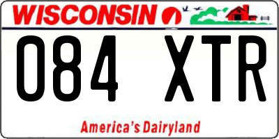 WI license plate 084XTR