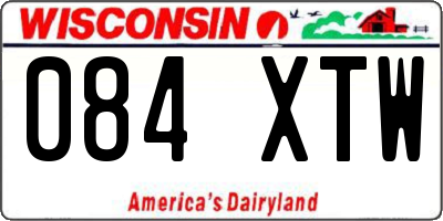 WI license plate 084XTW