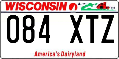 WI license plate 084XTZ