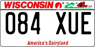 WI license plate 084XUE